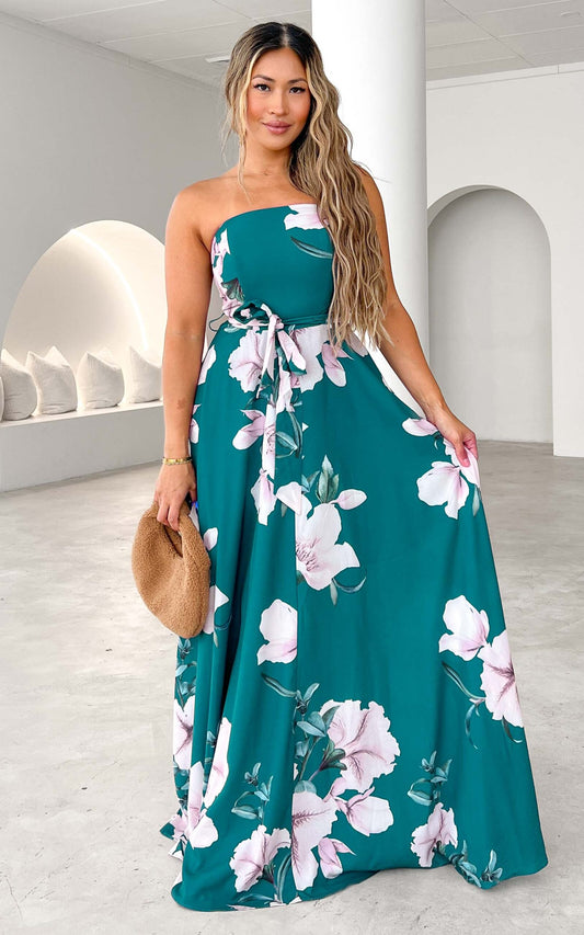 Tamra Maxi Dress - Green Floral