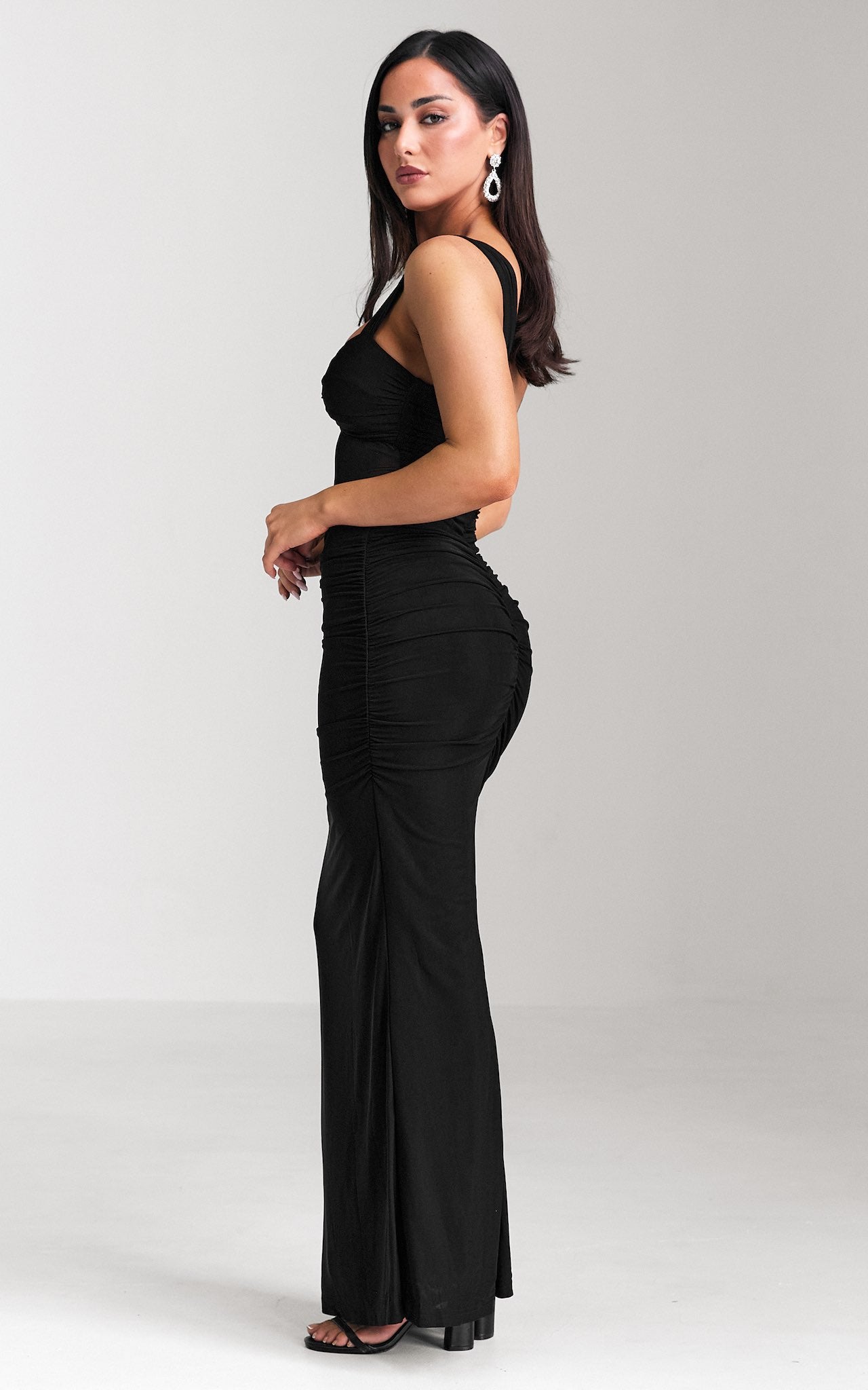 Tanesha Mesh Maxi Dress - Black