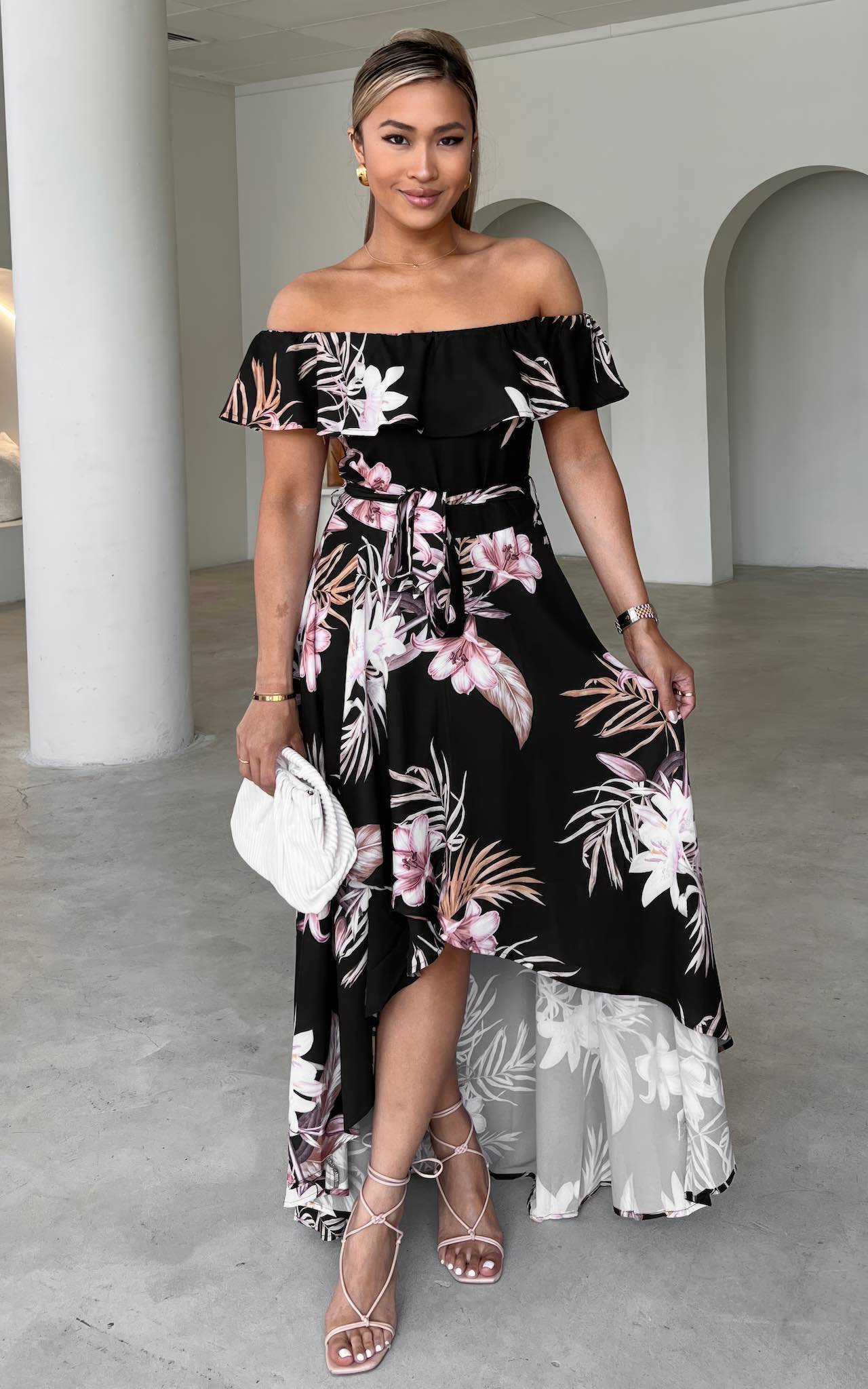 Tatiana Maxi Dress - Black Floral