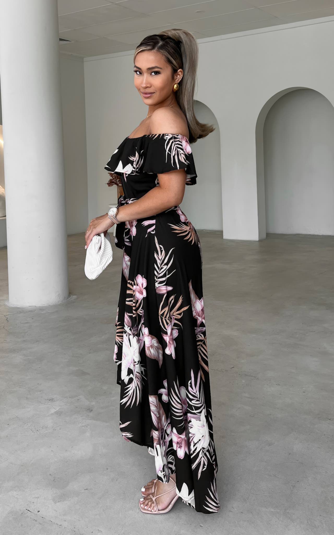 Tatiana Maxi Dress - Black Floral