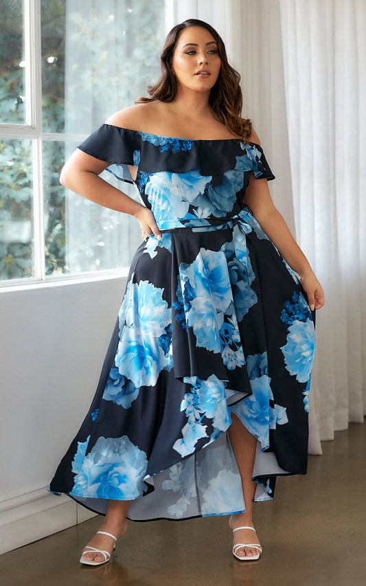 Tatiana Maxi Dress - Blue Black Floral