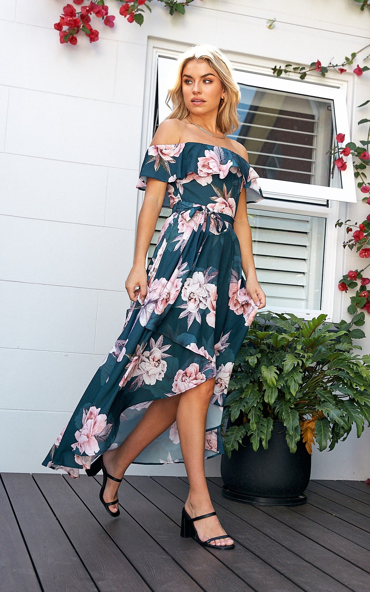 Tatiana Maxi Dress - Teal Floral