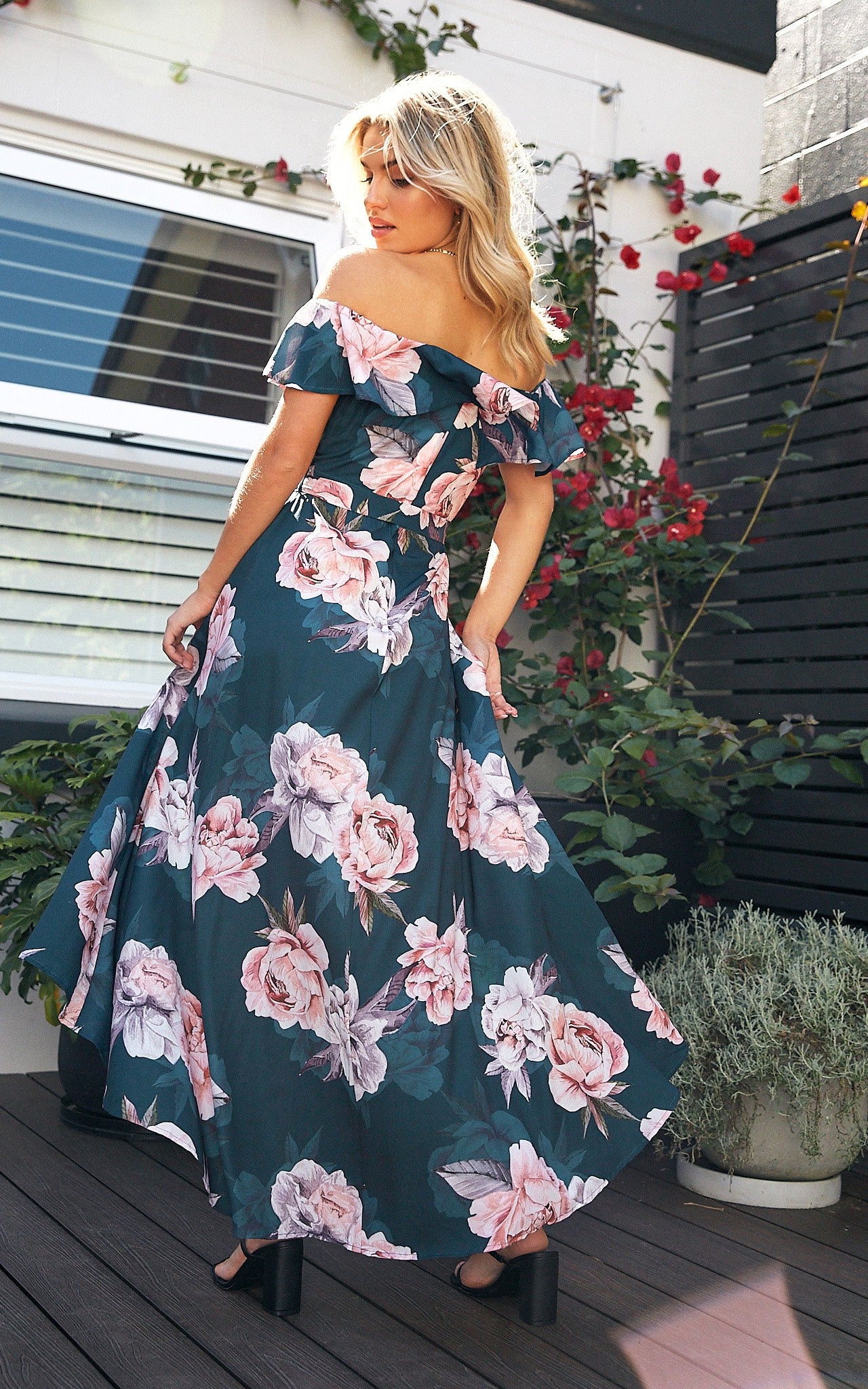 Tatiana Maxi Dress - Teal Floral