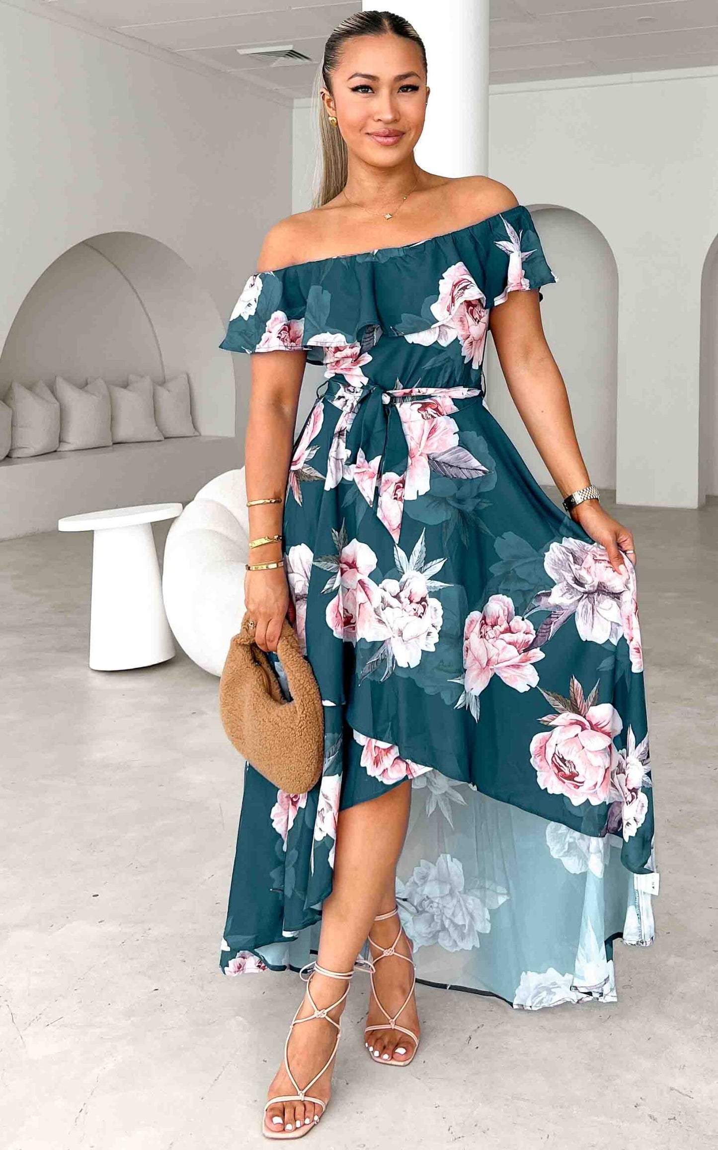 Tatiana Maxi Dress - Teal Floral