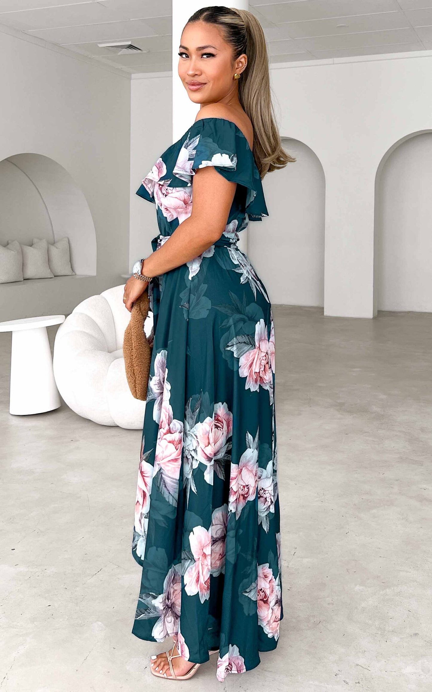 Tatiana Maxi Dress - Teal Floral