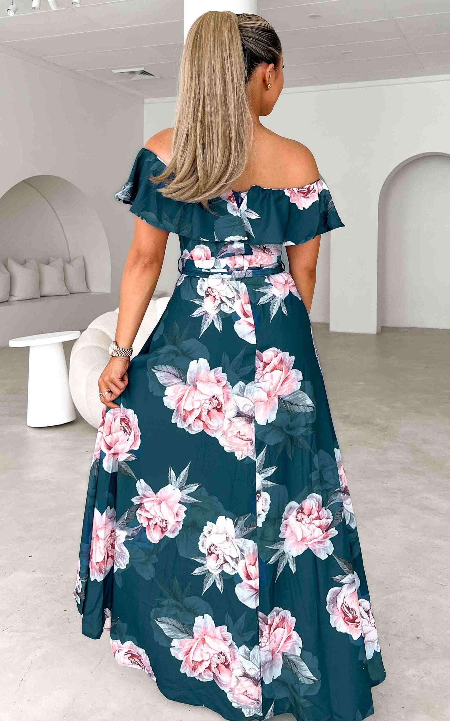 Tatiana Maxi Dress - Teal Floral