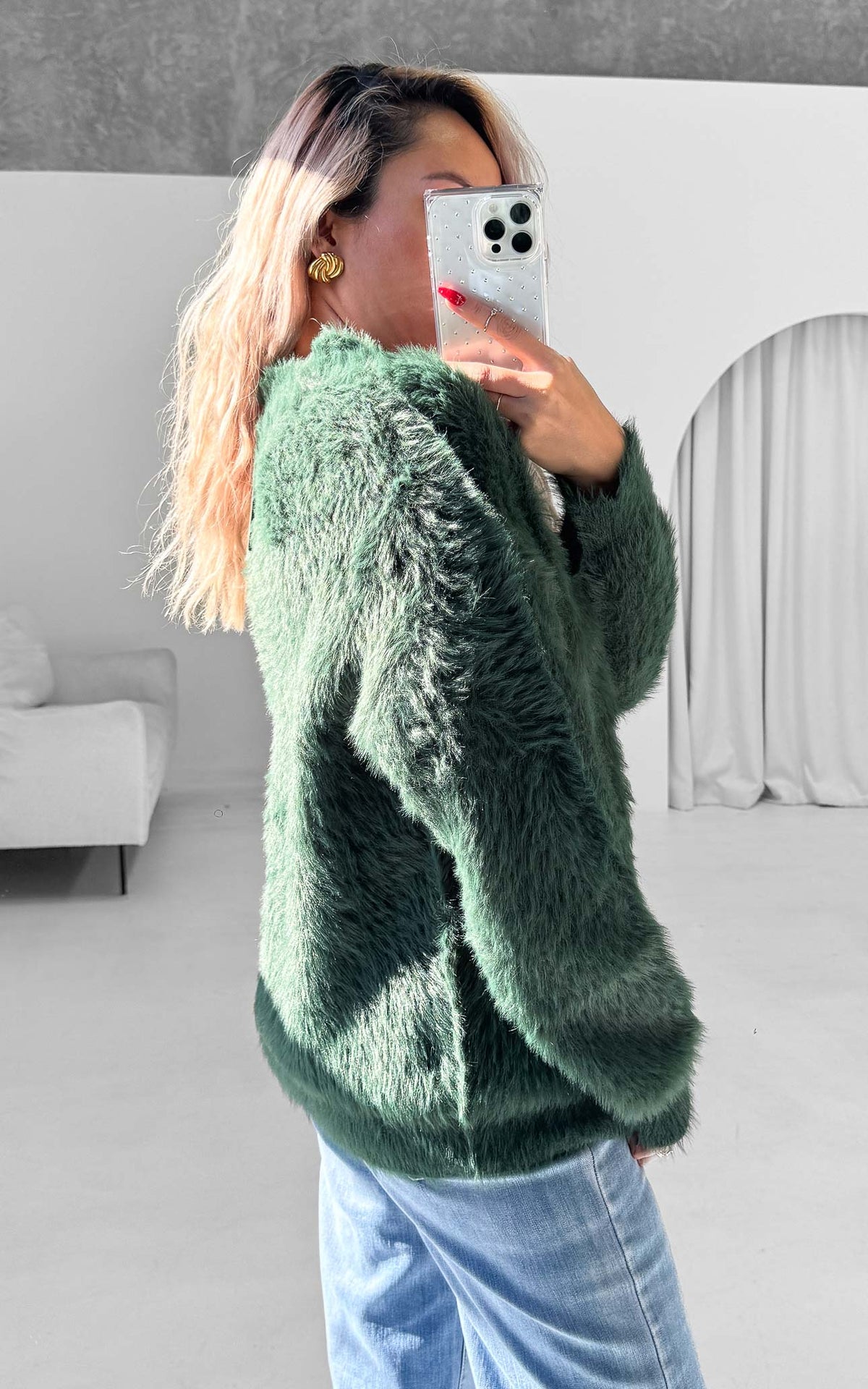 Teddy Knit Jumper - Emerald