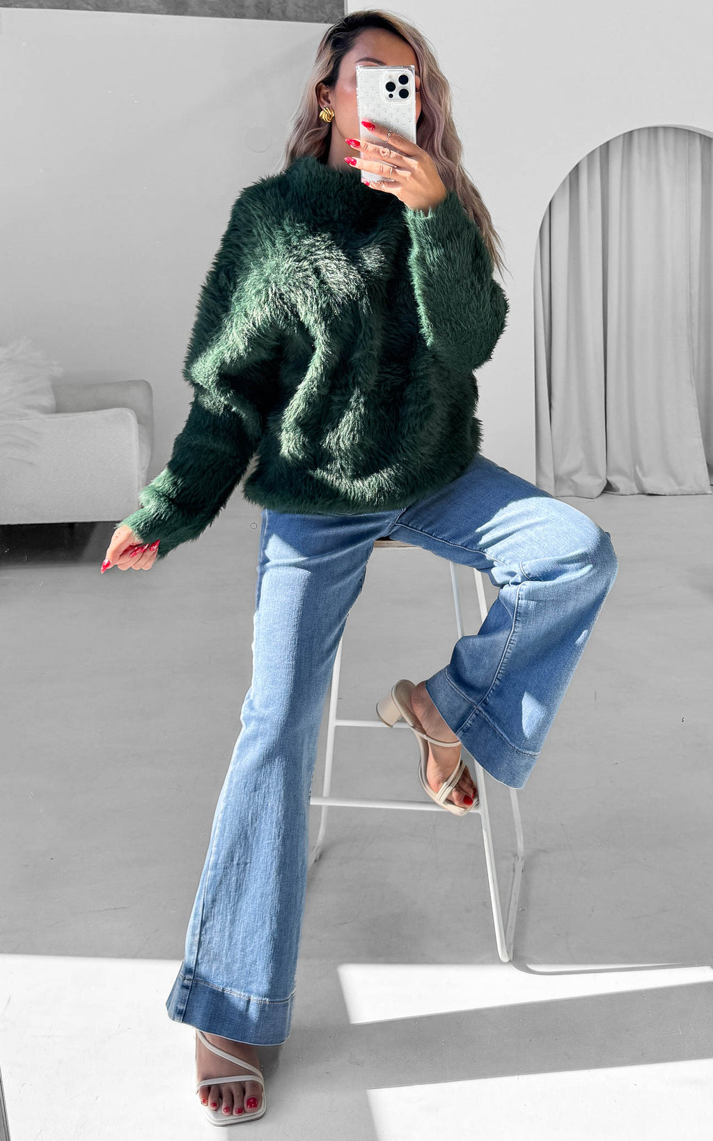 Teddy Knit Jumper - Emerald