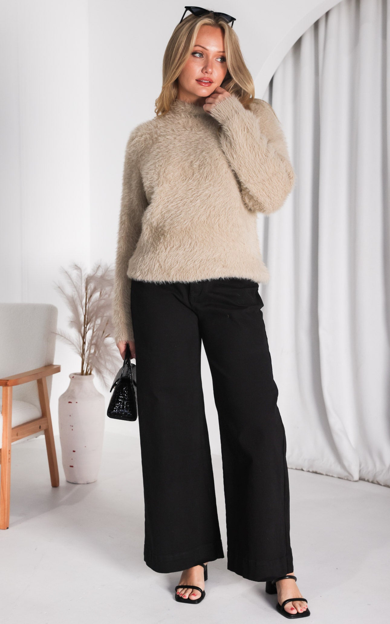 Teddy Knit Jumper - Beige