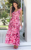 Tenzin Maxi Dress - Pink Magenta Floral