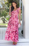 Tenzin Maxi Dress - Pink Magenta Floral