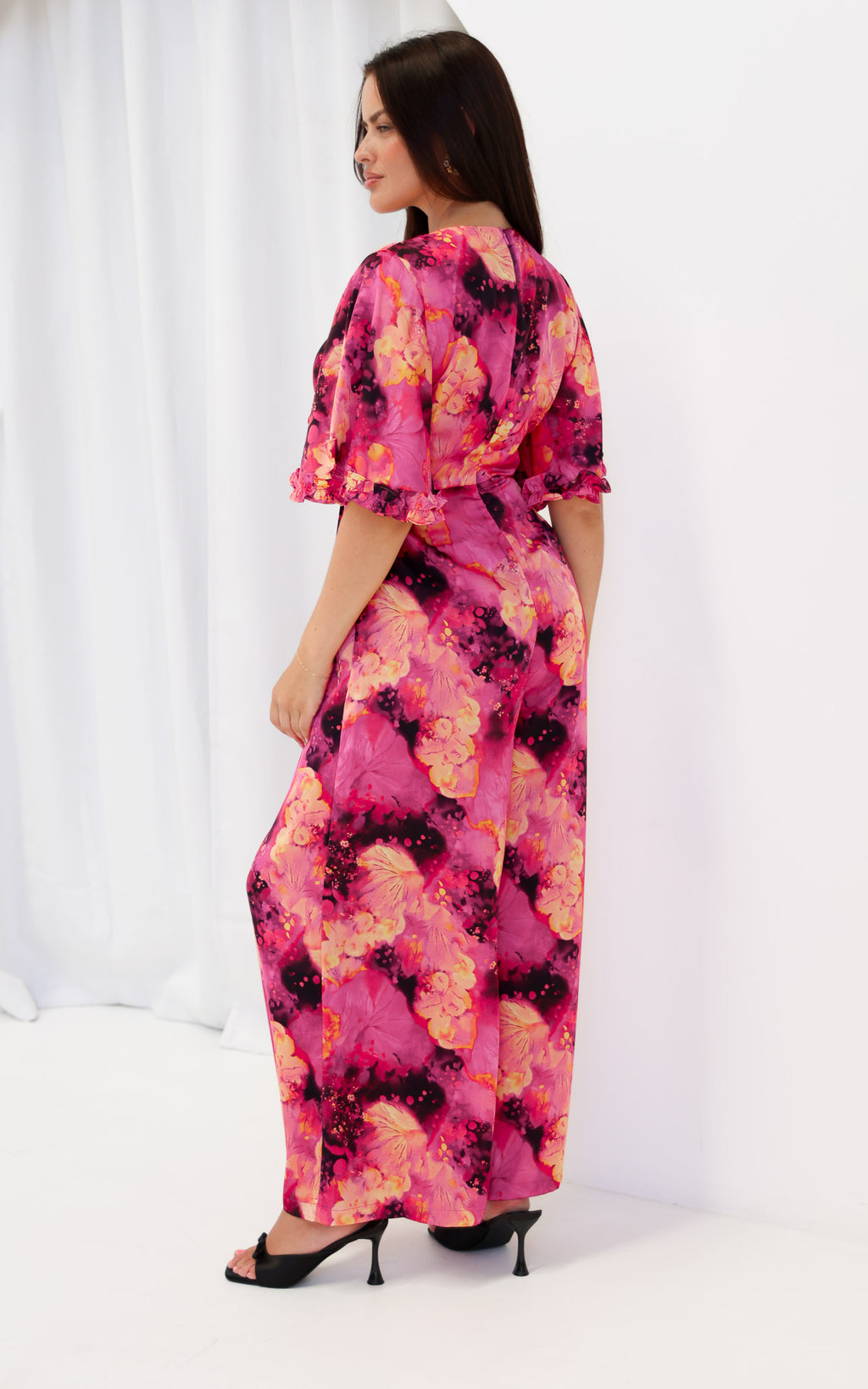 Tessa Wide Leg Jumpsuit - Plum Purple Floral
