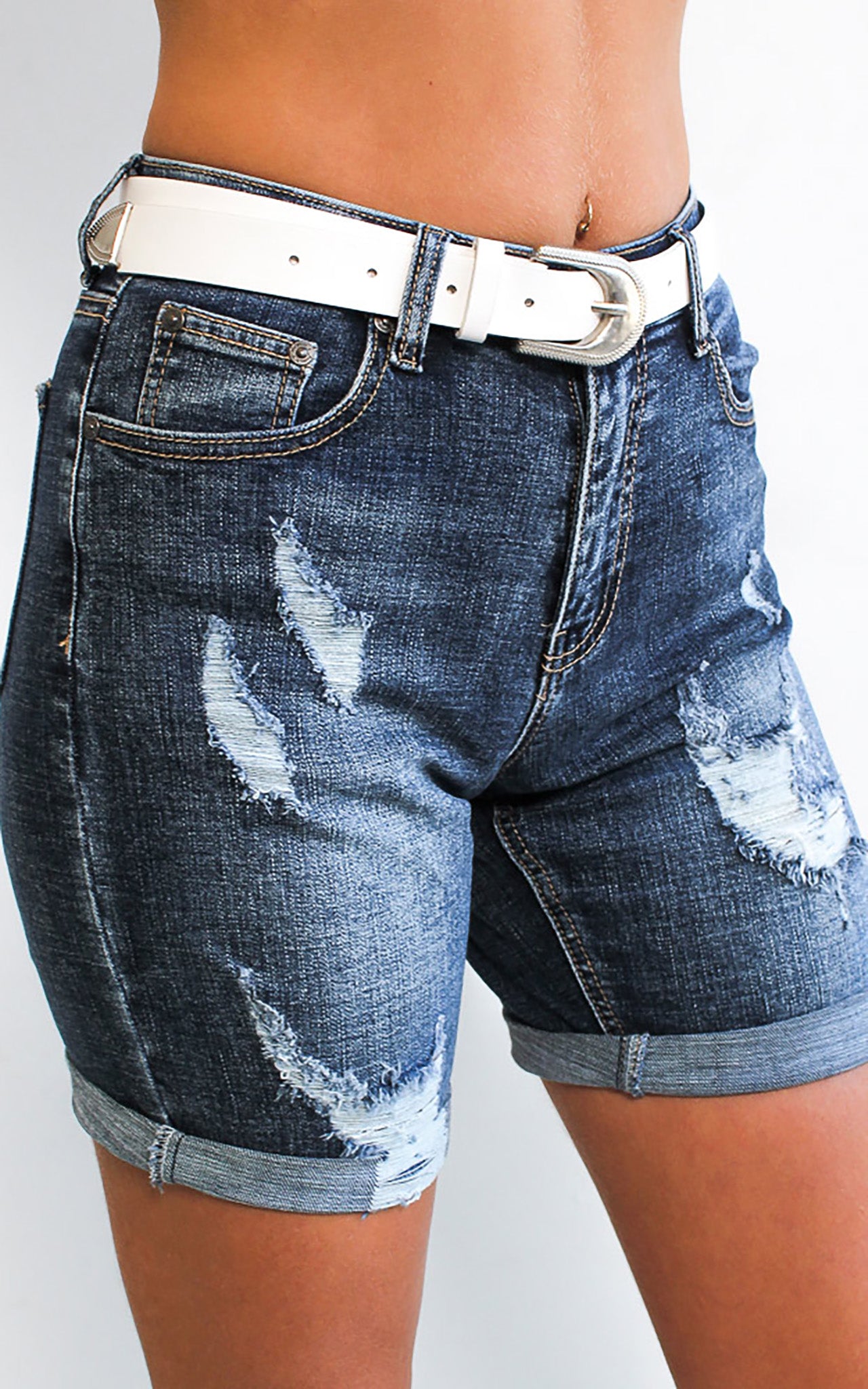 Theo Denim Shorts - Blue