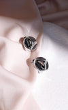 Tida Stud Earrings - Silver Curve Texture