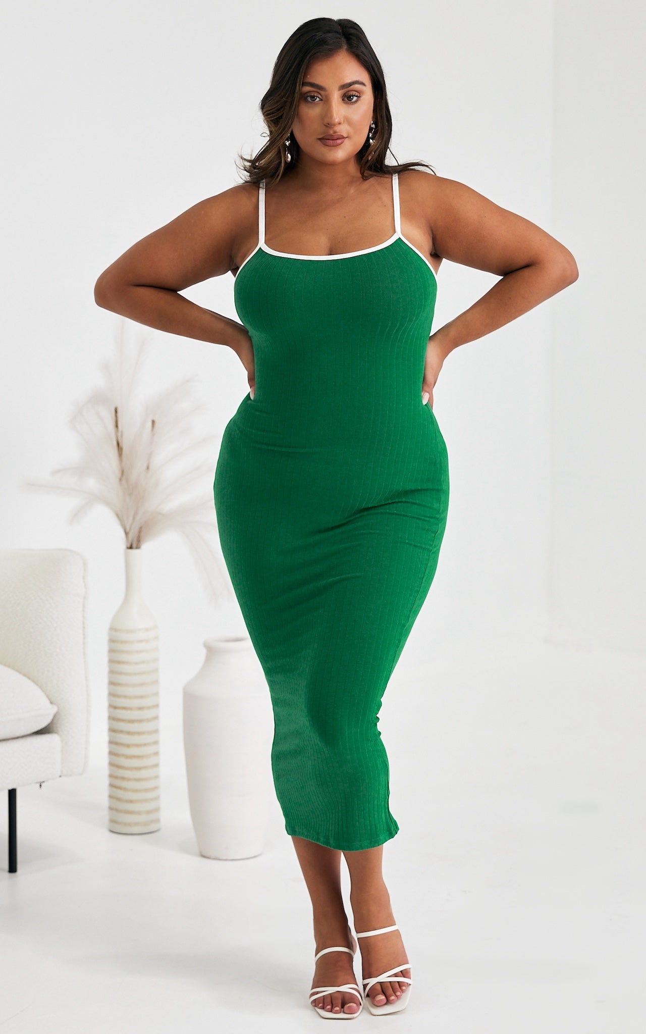 Tisdale Knit Midi Dress - Forest Green