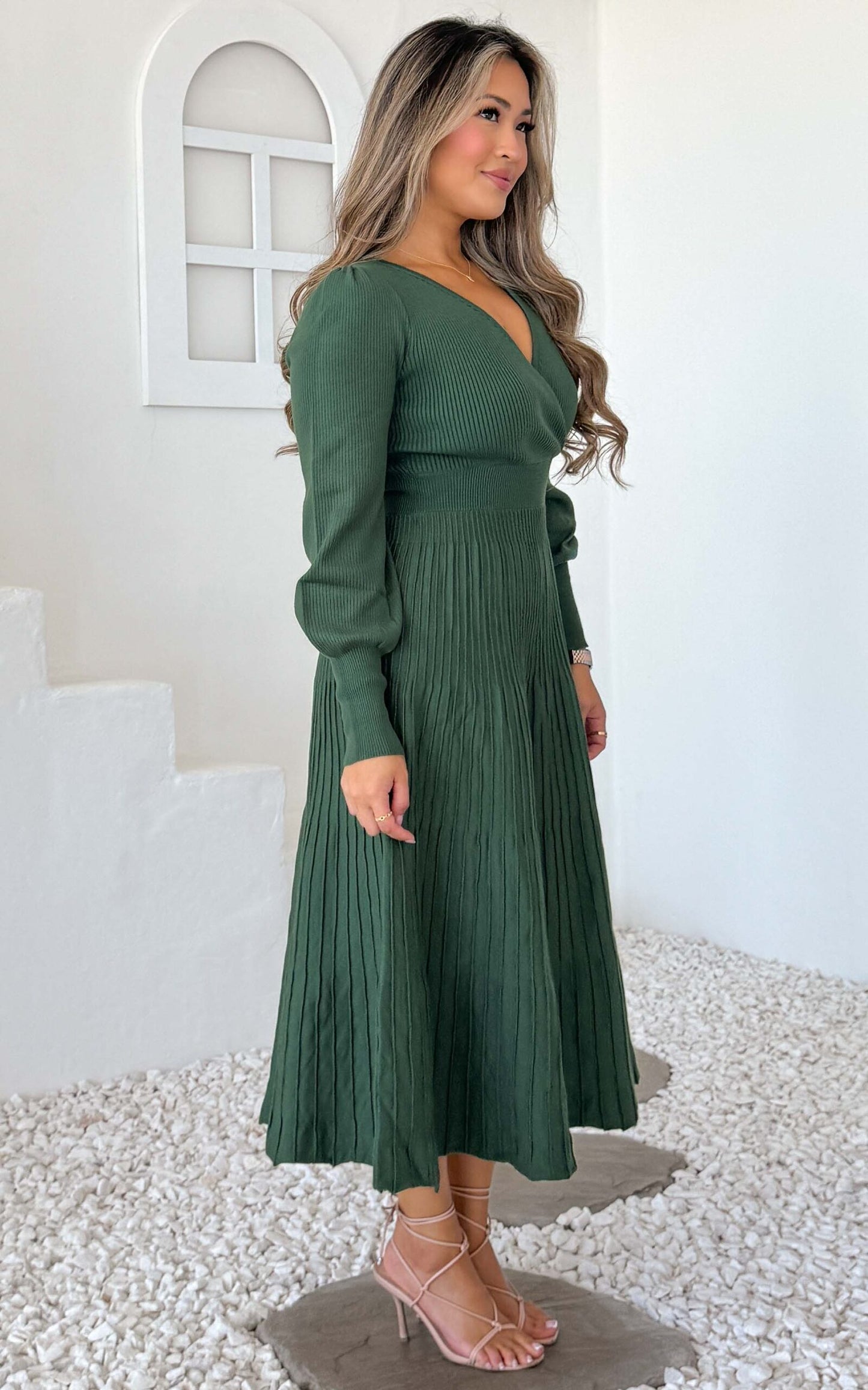 Toska Knit Midi Dress - Emerald