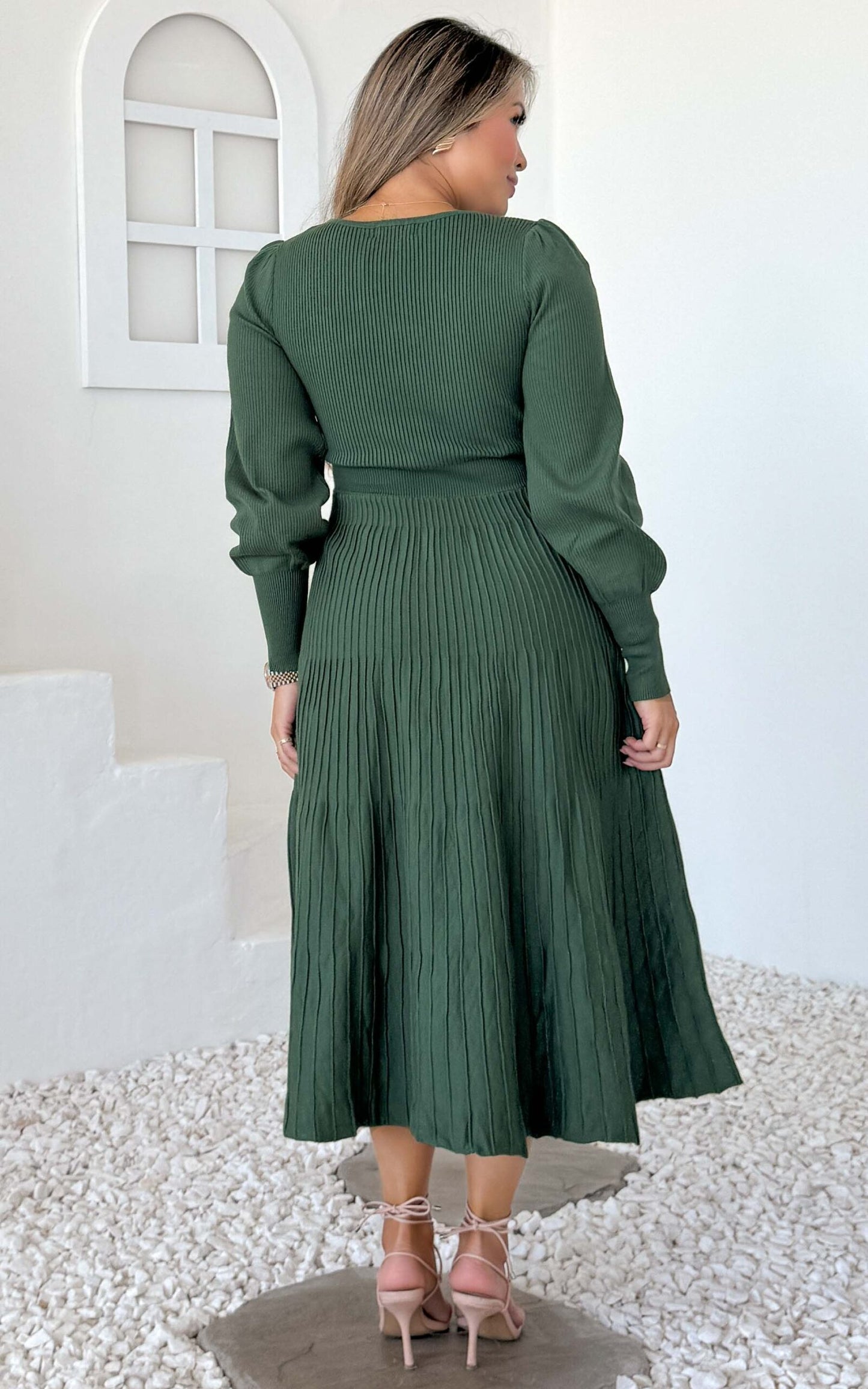 Toska Knit Midi Dress - Emerald