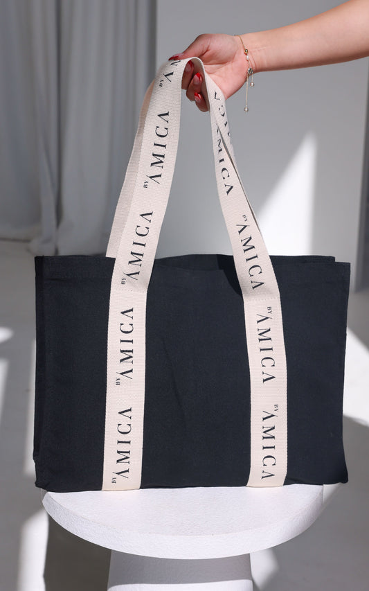By Amica Canvas Tote Bag - Black
