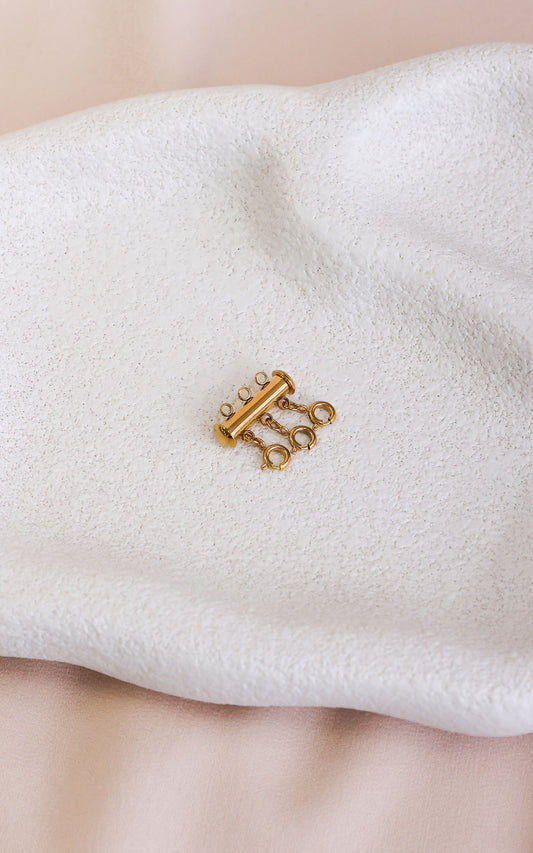 Triple Multi Necklace Stack Connector - Gold