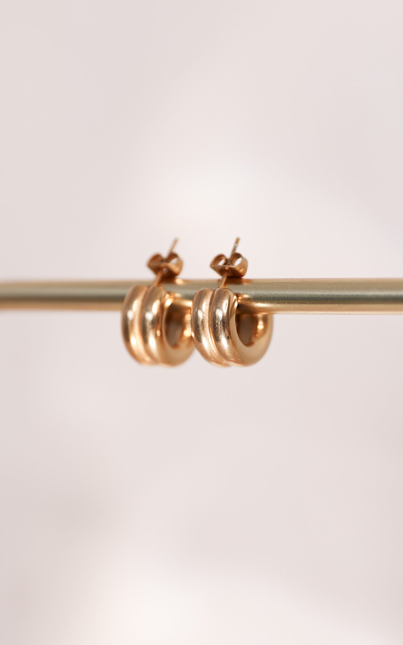 Tristan Hoop Earrings - Gold Double Rib