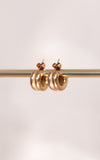 Tristan Hoop Earrings - Gold Double Rib