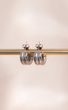 Tristan Hoop Earrings - Silver Double Rib
