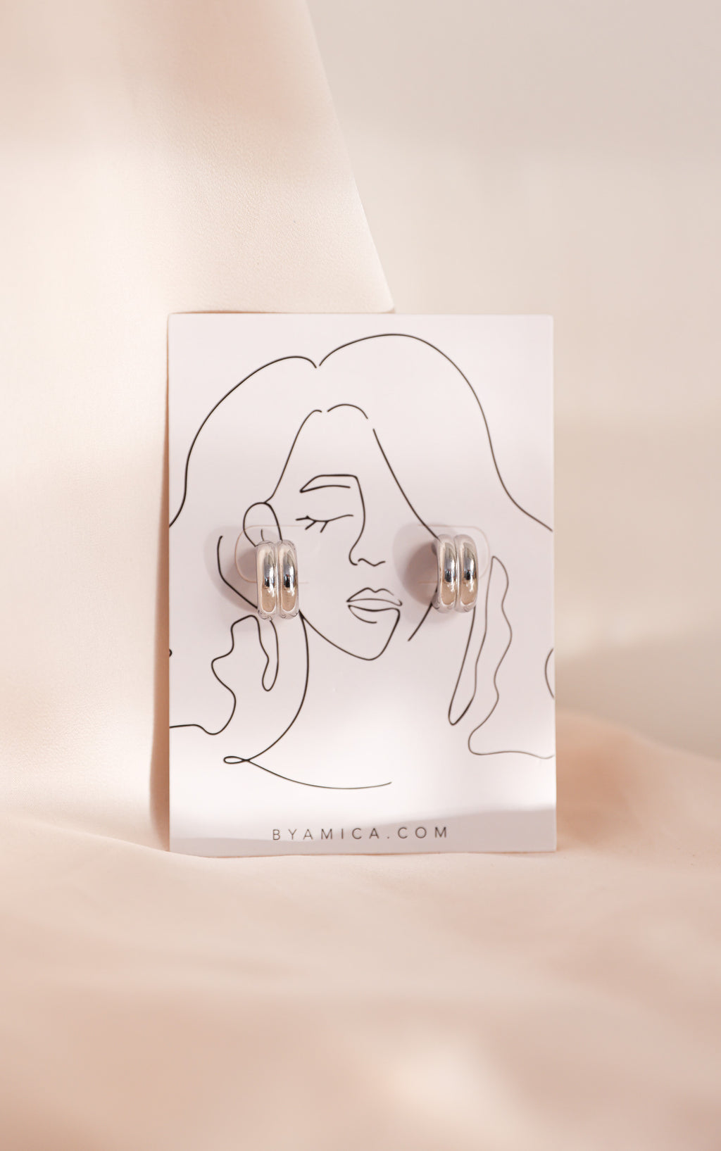 Tristan Hoop Earrings - Silver Double Rib