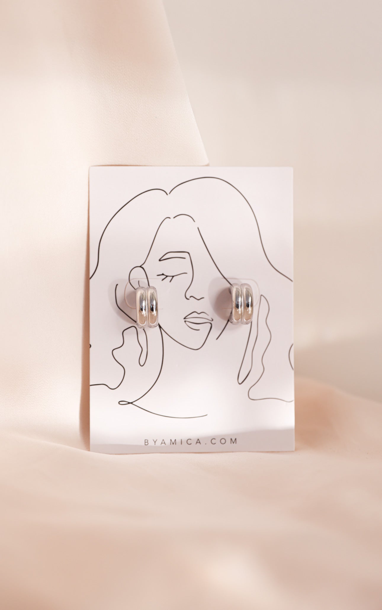 Tristan Hoop Earrings - Silver Double Rib