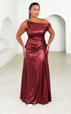 Tully Maxi Dress - Wine Sheen Metallic