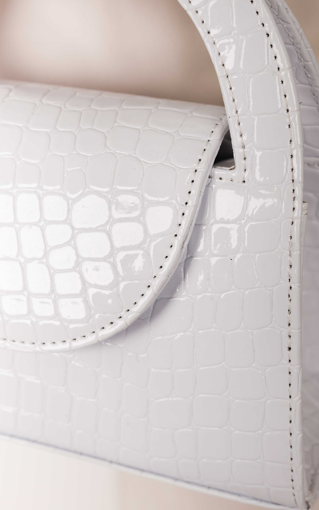 Twiggy Croc Texture Bag - White