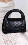 Twiggy Croc Texture Bag - Black