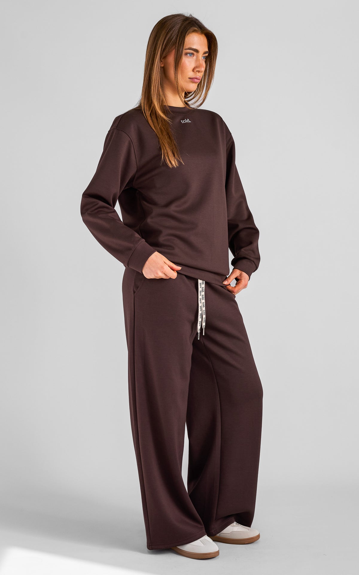 Tobi Unisex Crew Neck Jumper - Chocolate Brown