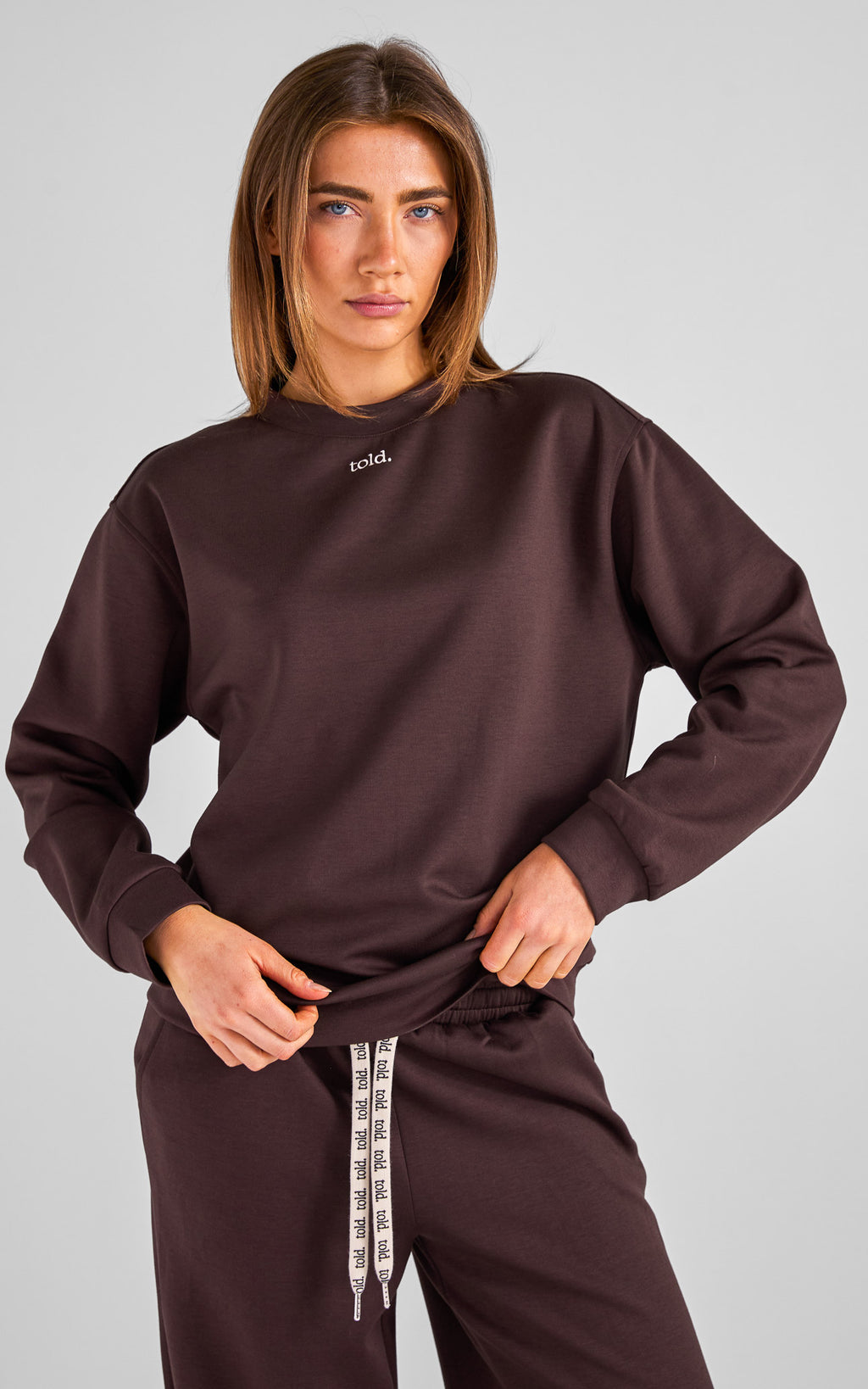 Tobi Unisex Crew Neck Jumper - Chocolate Brown