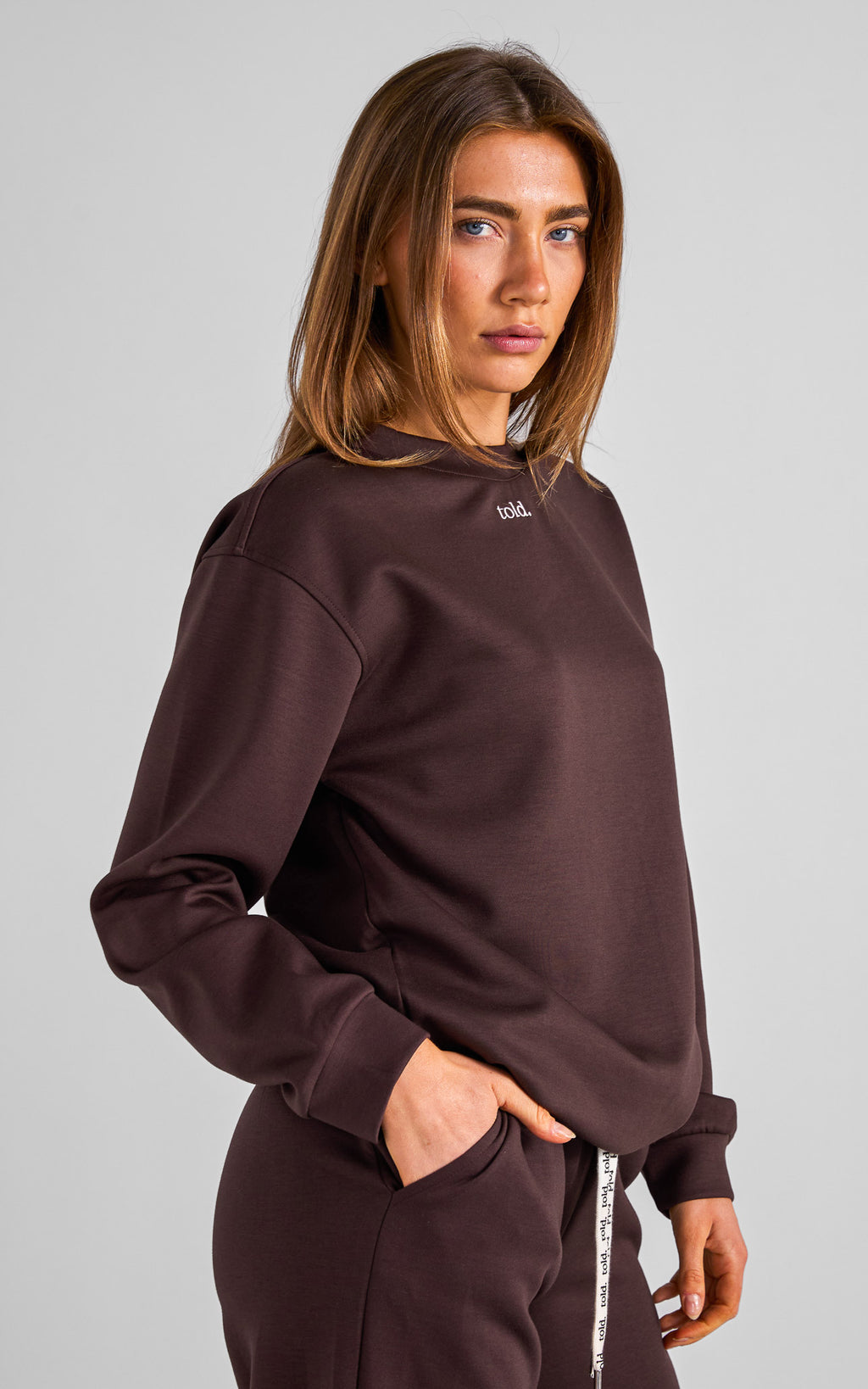Tobi Unisex Crew Neck Jumper - Chocolate Brown