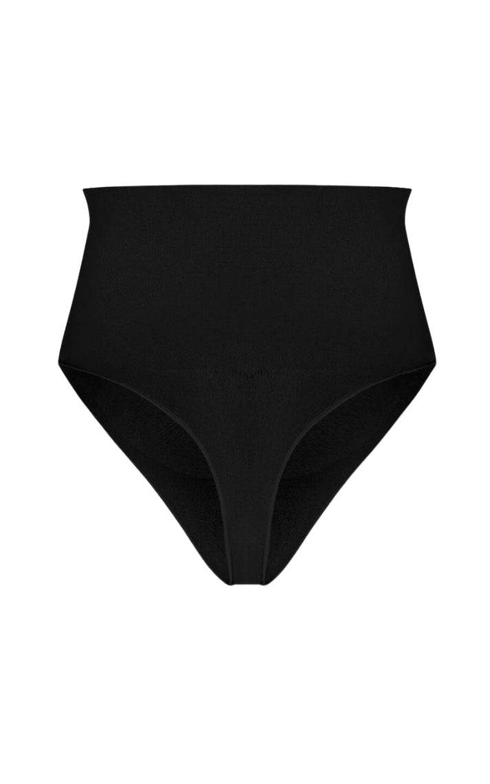 Constance High Waisted Boning Shapewear Gstring - Black