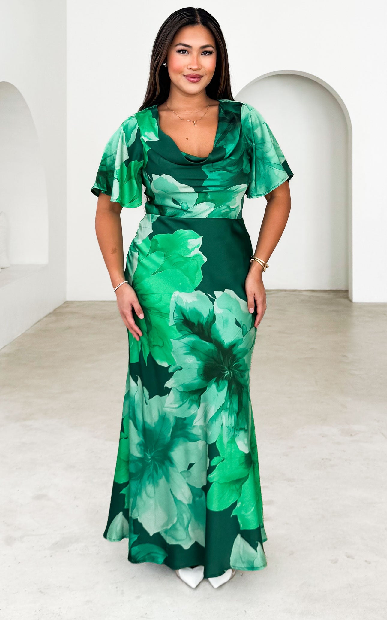 Valise Maxi Dress - Green Floral
