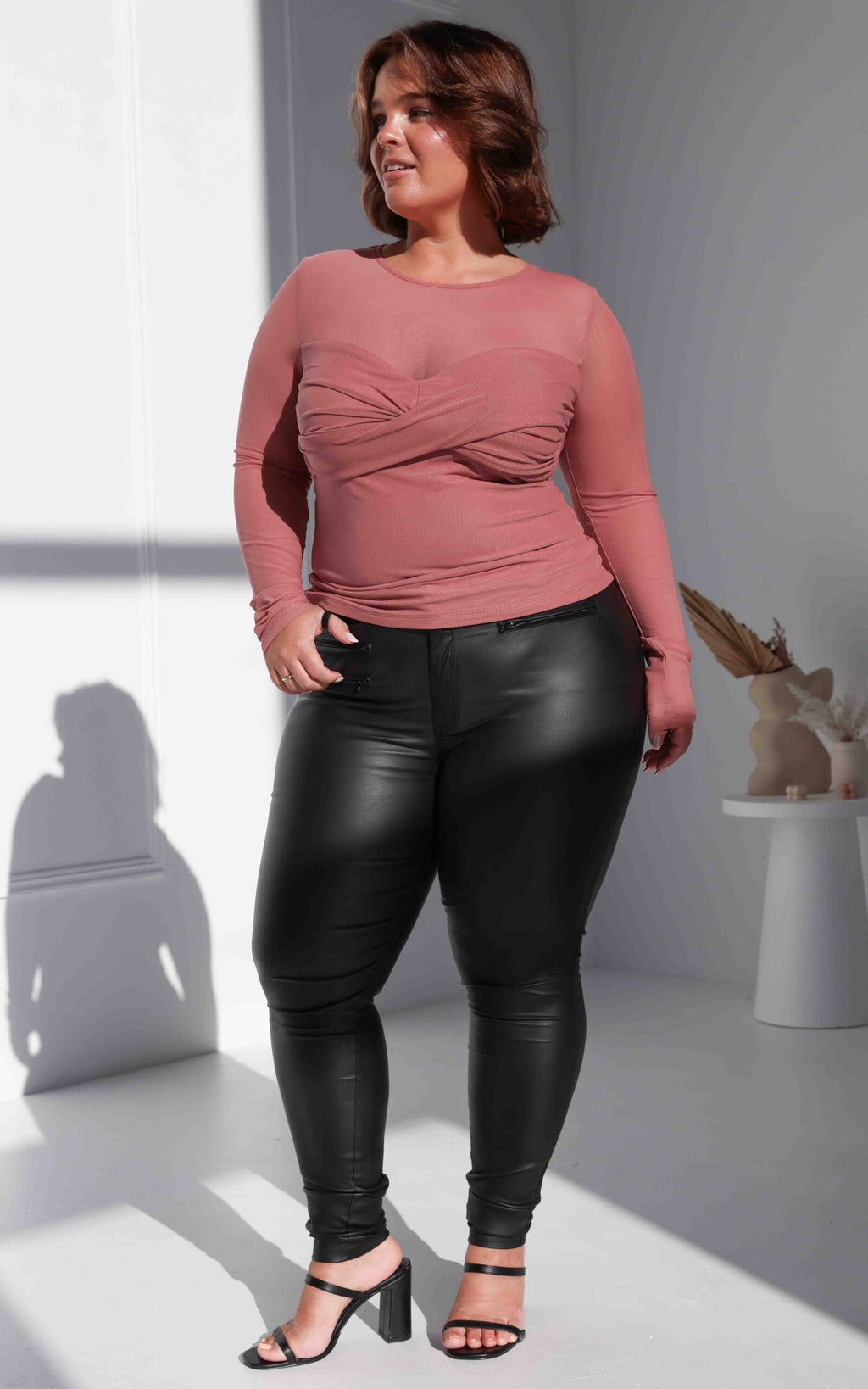 Veda Mesh Top - Rose