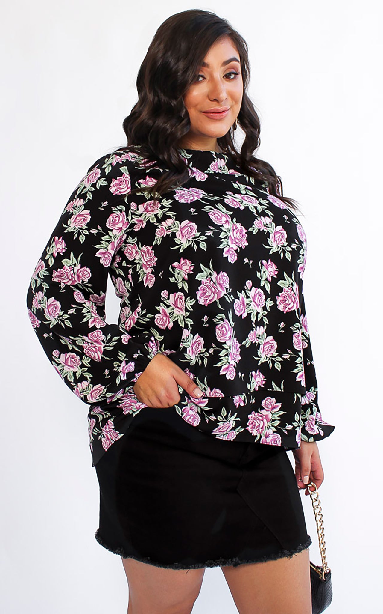 Velma Top - Black Floral