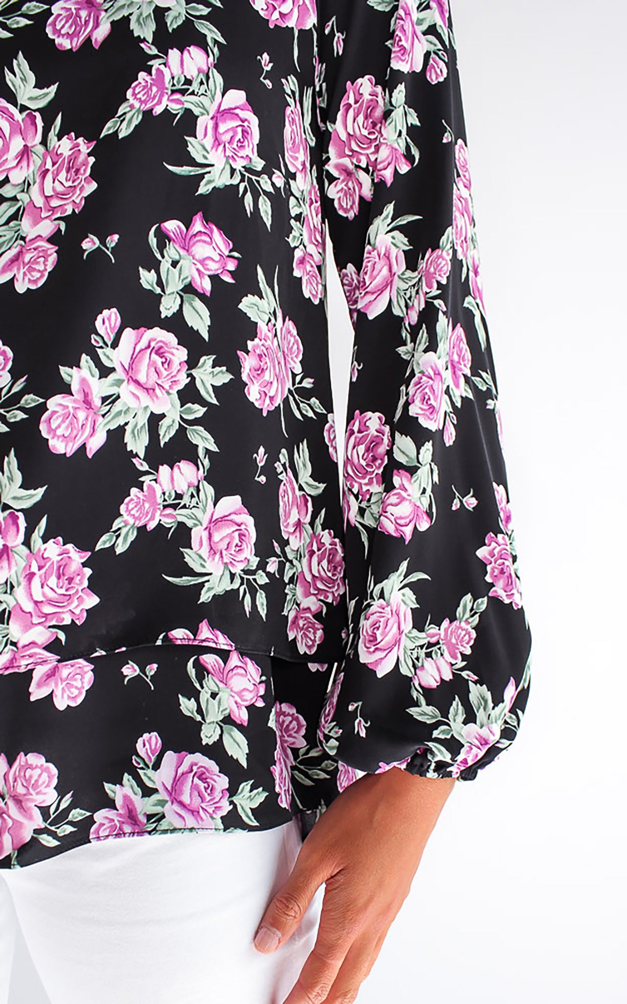 Velma Top - Black Floral