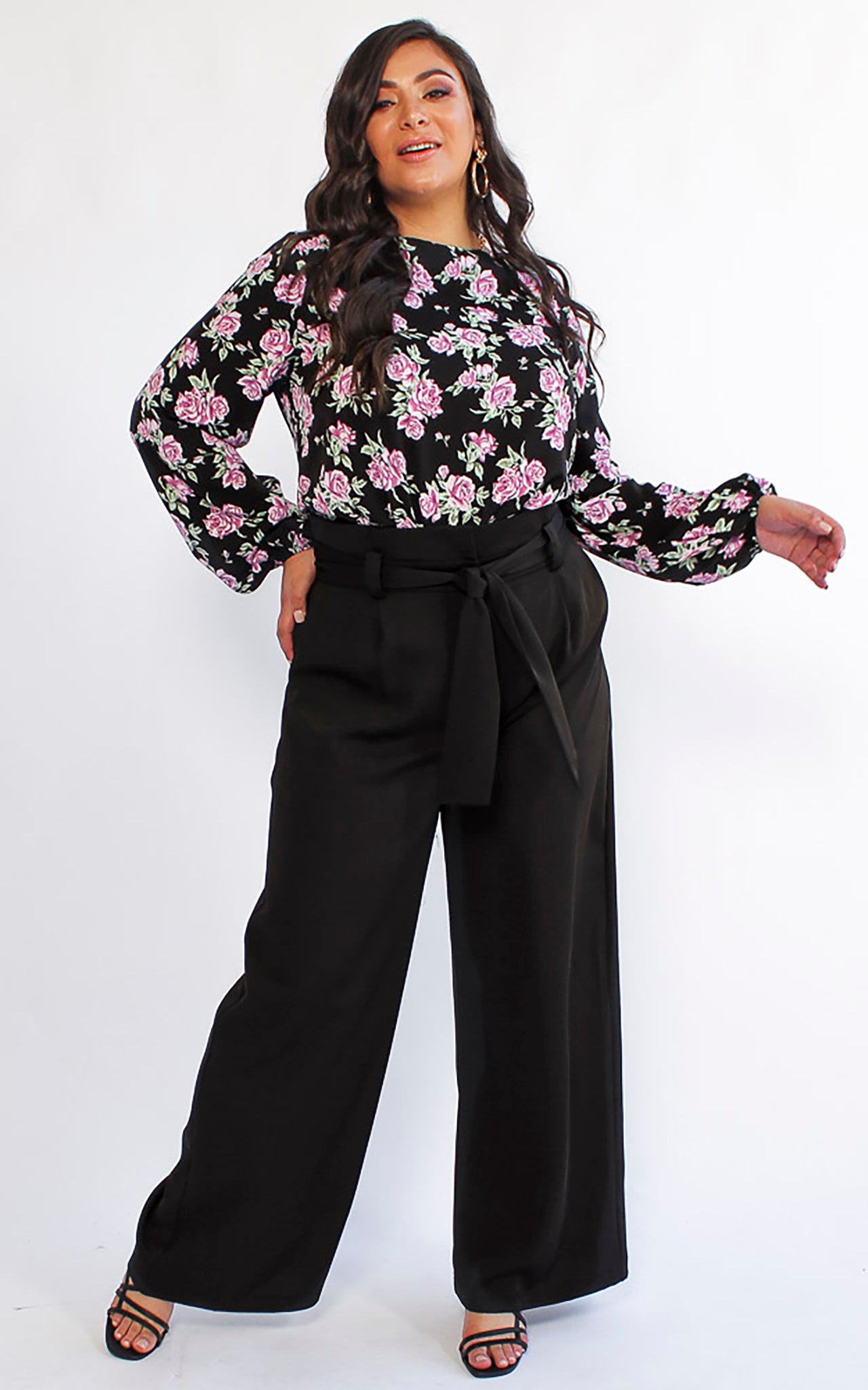 Velma Top - Black Floral