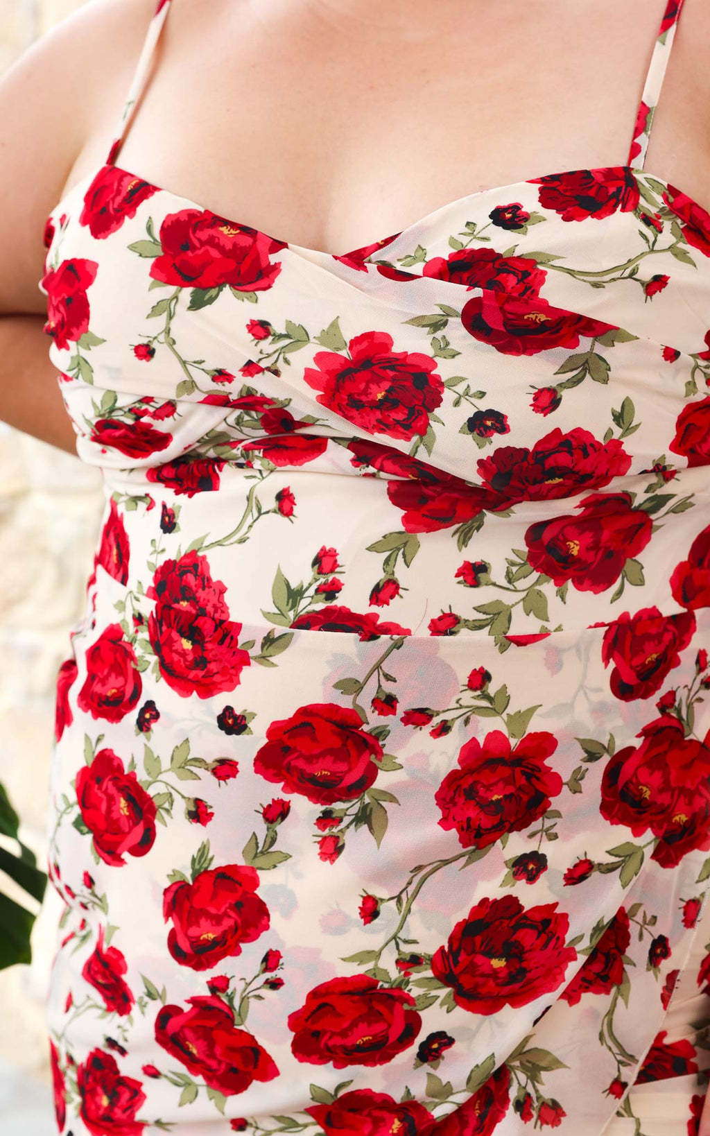 Venetia Maxi Dress - Beige Red Floral