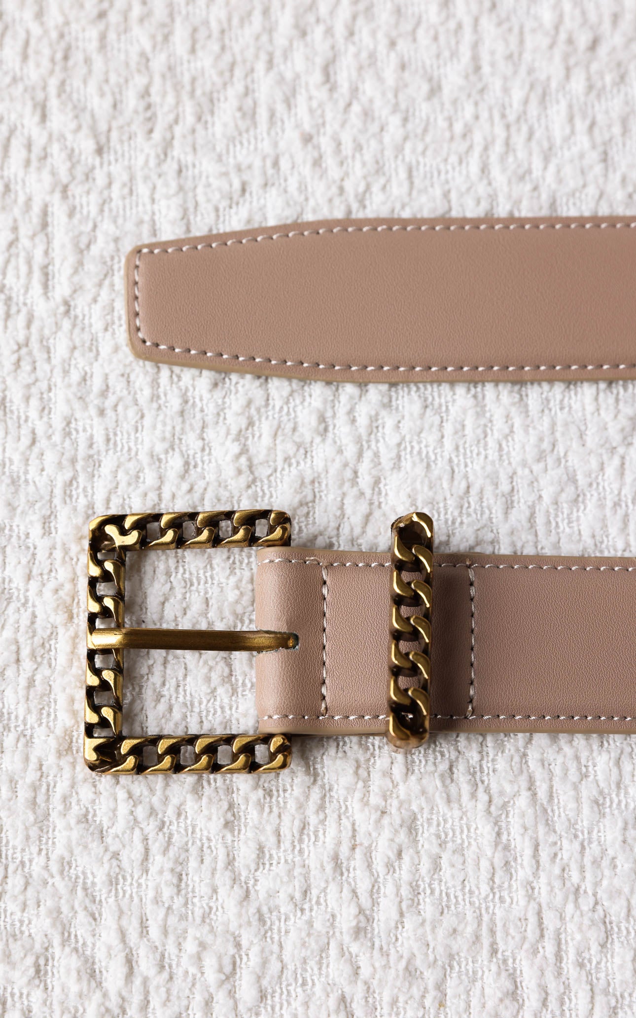 Venty Belt - Taupe Chain Square