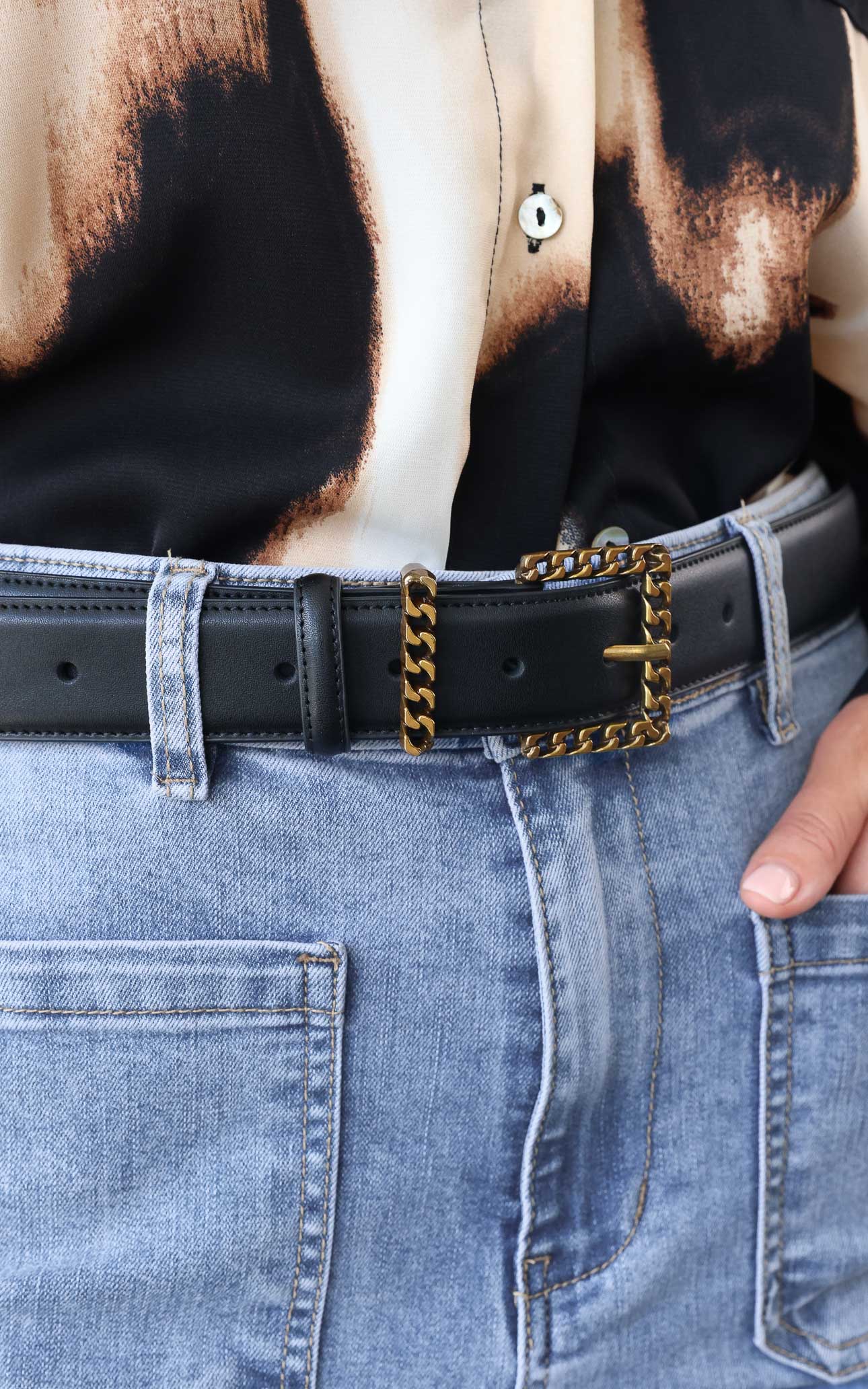 Venty Belt - Black Chain Square
