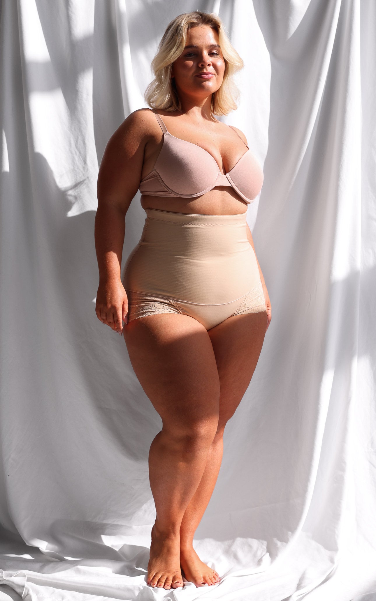 Venus High Waisted Lace Shapewear Briefs - Nude
