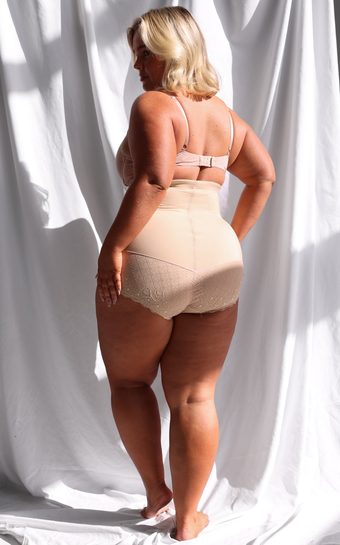 Venus High Waisted Lace Shapewear Briefs - Nude