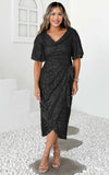 Vernot Midi Dress - Black Sequin