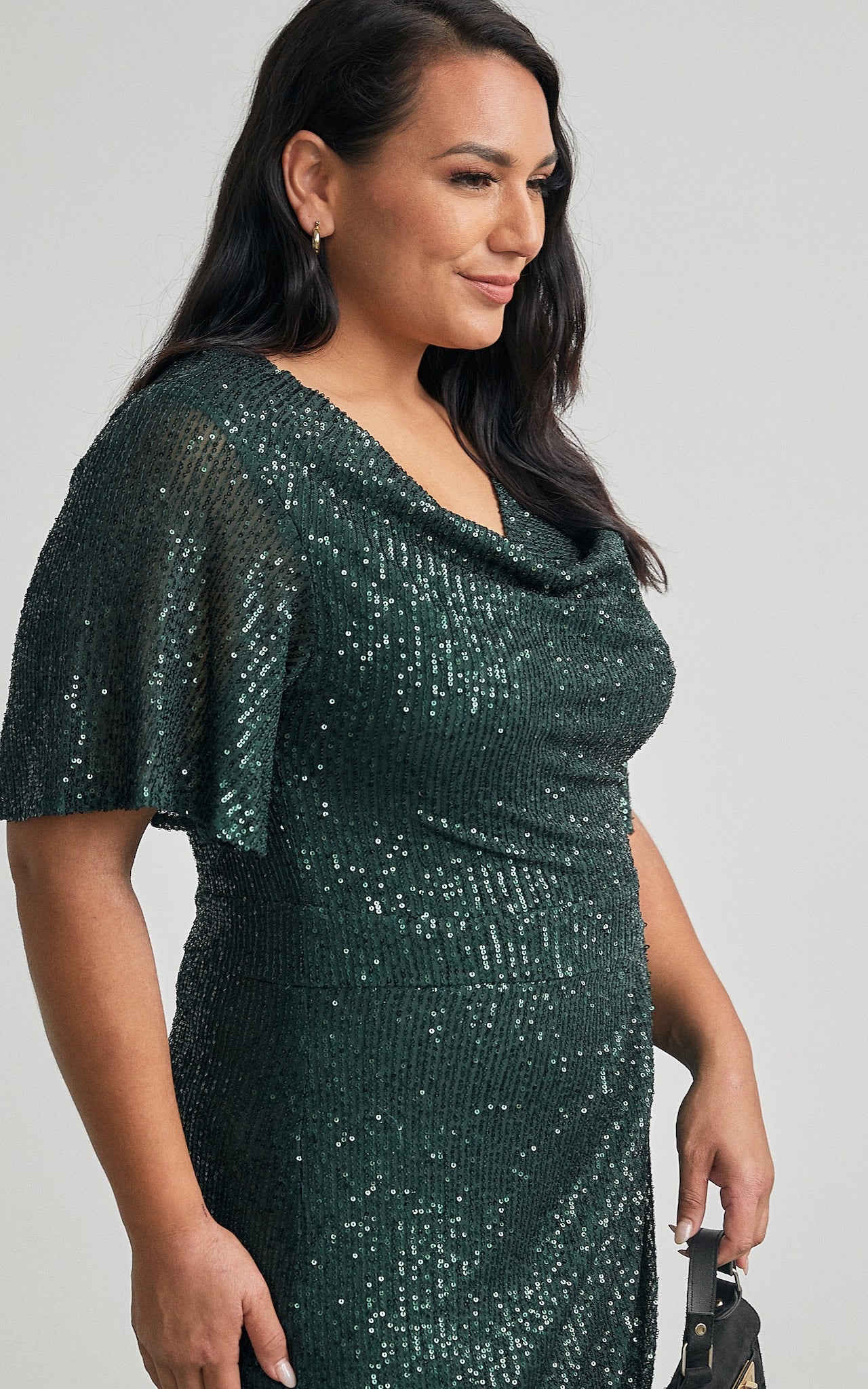 Vernot Midi Dress - Emerald Sequin