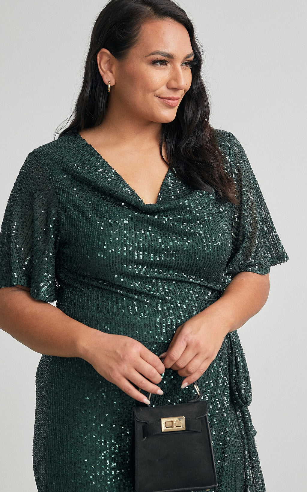 Vernot Midi Dress - Emerald Sequin