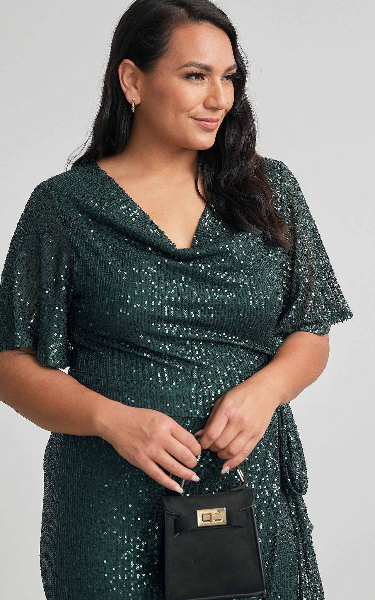Vernot Midi Dress - Emerald Sequin