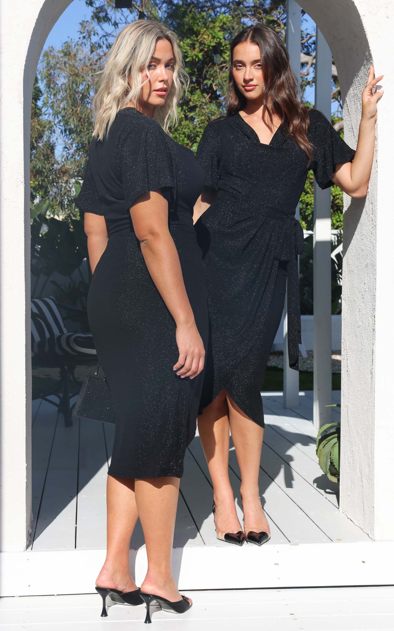 Vernot Midi Dress - Black Metallic